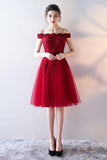 Red Sleeveless Lace Fashion Homecoming Dress With Appliques TR0189