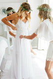 Romantic Sweetheart Chiffon Beach Wedding Dress with Lace  TN194