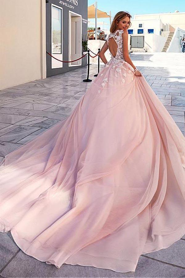 Romantic Tulle & Taffeta Scoop Neckline A-Line Wedding Dresses WD189 - Tirdress