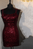 Royal Blue Sequin Bodycon Mini Homecoming Dress Short Party Dress HD0171 - Tirdress