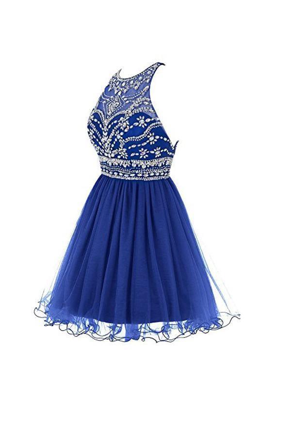 Royal Bule Tulle Homecoming Dresses 2018 Short Prom Gowns PG045 US8 / Custom Color Royal Bule Tulle Homecoming Dresses 2018 Short Prom Gowns PG045 US8 / Custom Color