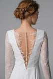 Royal open back wedding dress Simple lace long sleeve Bridal Gown TN217 - Tirdress