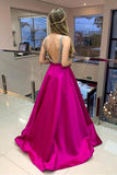 Satin Spaghetti Straps A-line Prom Dresses With Beadings TP1053 - Tirdress