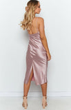 Schiffer Slip Midi Dress Sparkly Satin Cross Back Short Prom Dresses TP0971 - Tirdress