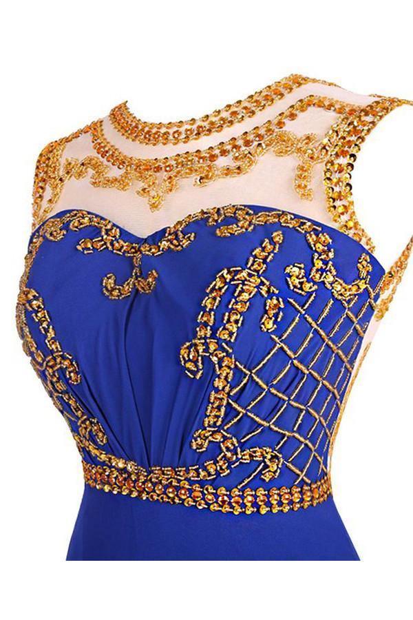 Scoop A-line Knee Length Chiffon Royal Blue Homecoming Dresses US2 / As Picture Scoop A-line Knee Length Chiffon Royal Blue Homecoming Dresses US2 / As Picture
