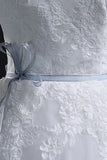 Scoop Ball Gown Bateau Long Tulle Wedding Dress With Lace WD013 - Tirdress