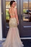 Scoop Floor Length Tulle Backless Prom Dress With Beading PG 241 - Tirdress