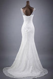 Scoop Neck Appliques Lace Trumpet/Mermaid Wedding Dress WD154 - Tirdress