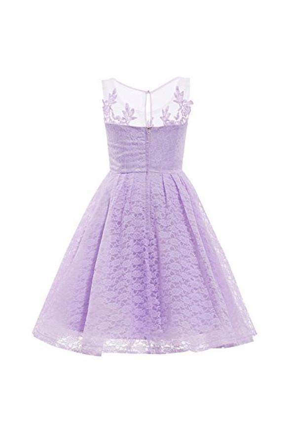 Scoop Neck Appliques Sequins Lilac Short Prom Dress Homecoming Dress PG092 - Tirdress