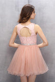 Scoop short Organza Homecoming Dress with Lace PG003 - Tirdress