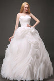 Sexy A-Line Stomacher Tiered Organza Wedding Dress Court Train TN0102 - Tirdress