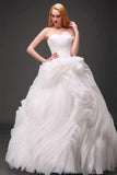 Sexy A-Line Stomacher Tiered Organza Wedding Dress Court Train TN0102 - Tirdress