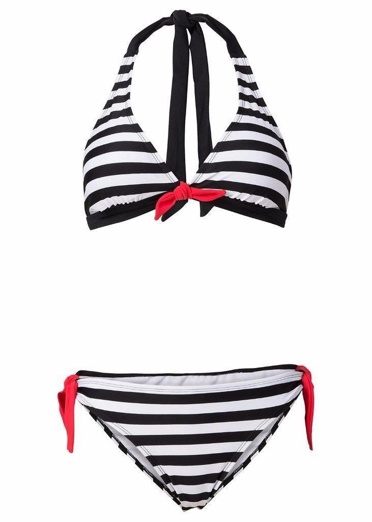 Sexy Bikinis Women Swimsuit Swimwear Halter Top Plaid Brazillian Bikini TZ0008 - Tirdress