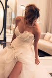 Sexy Ruffles Sweetheart Sleeveless Wedding Dress With Beading WD031 - Tirdress