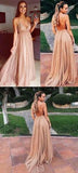 Sexy Sparkly Sequins Spaghetti Strap Prom Dresses V Neck Formal Evening Dress TP0818 - Tirdress