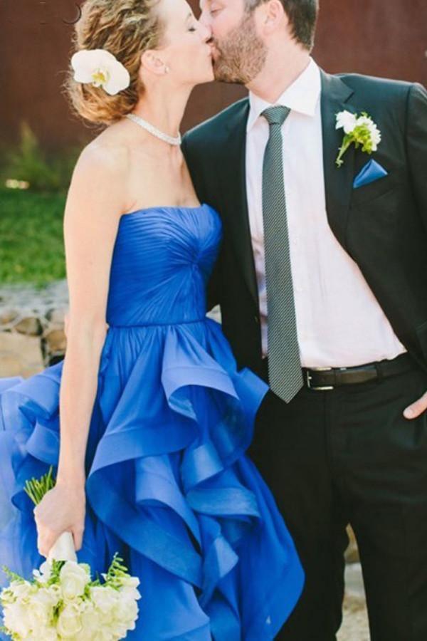 Sexy Sweethear Strapless Blue Organza Prom Dresses PG 240 - Tirdress