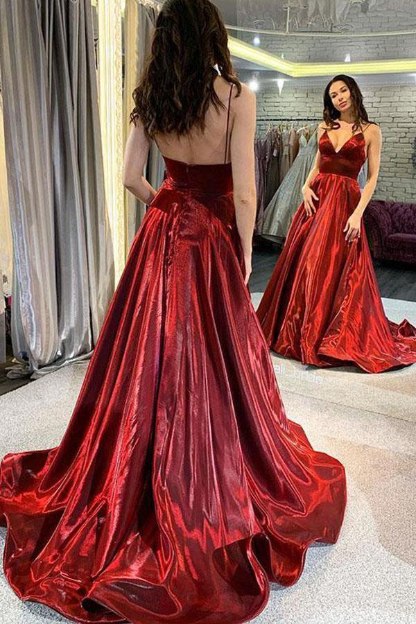 Shiny Lycra Spaghetti Straps Wine Prom Dresses Long TP0959 Tirdress Shiny Lycra Spaghetti Straps Wine Prom Dresses Long TP0959 Tirdress