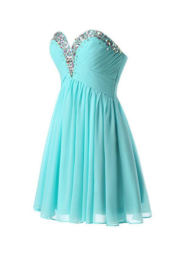 Short Chiffon Homecoming Dresses Sweetheart Short Prom Dresses US6 / Custom Color Short Chiffon Homecoming Dresses Sweetheart Short Prom Dresses US6 / Custom Color