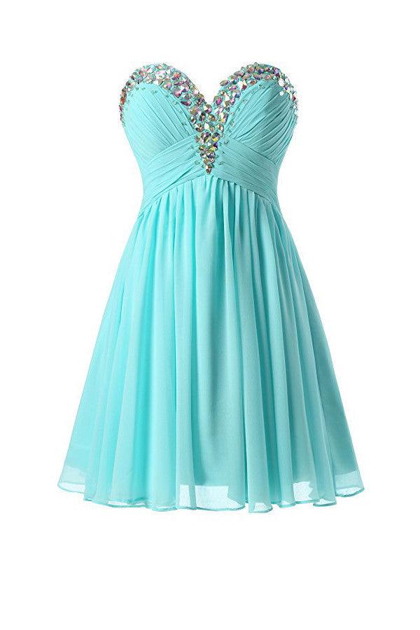 Short Chiffon Homecoming Dresses Sweetheart Short Prom Dresses US6 / Custom Color Short Chiffon Homecoming Dresses Sweetheart Short Prom Dresses US6 / Custom Color