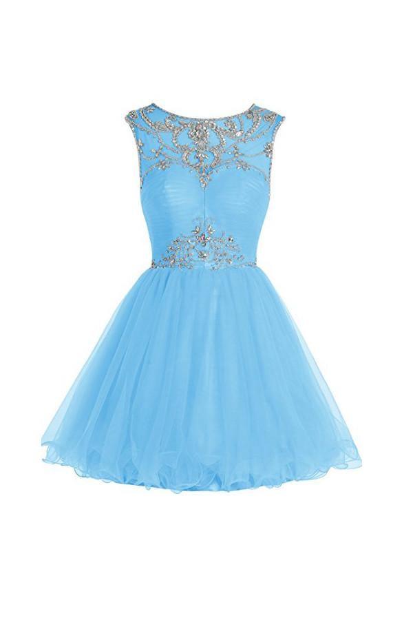 Short Homecoming Dress Scoop Tulle Prom Dress PG061 - Tirdress