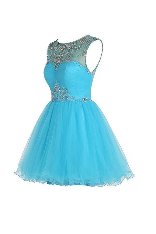 Short Homecoming Dress Scoop Tulle Prom Dress PG061 - Tirdress