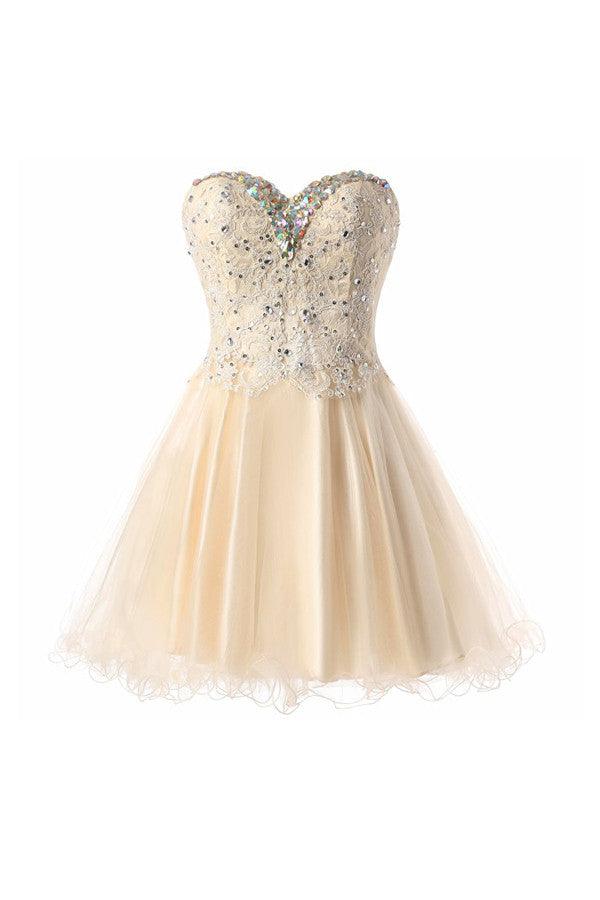 Short Lace Tulle Prom Dresses Homecoming Dresses Party Dresses TR0010 - Tirdress