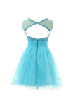 Short Prom Dress Tulle Homecoming Dress With Applique PG062 - Tirdress