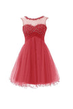 Short Prom Dress Tulle Homecoming Dress With Applique  PG062