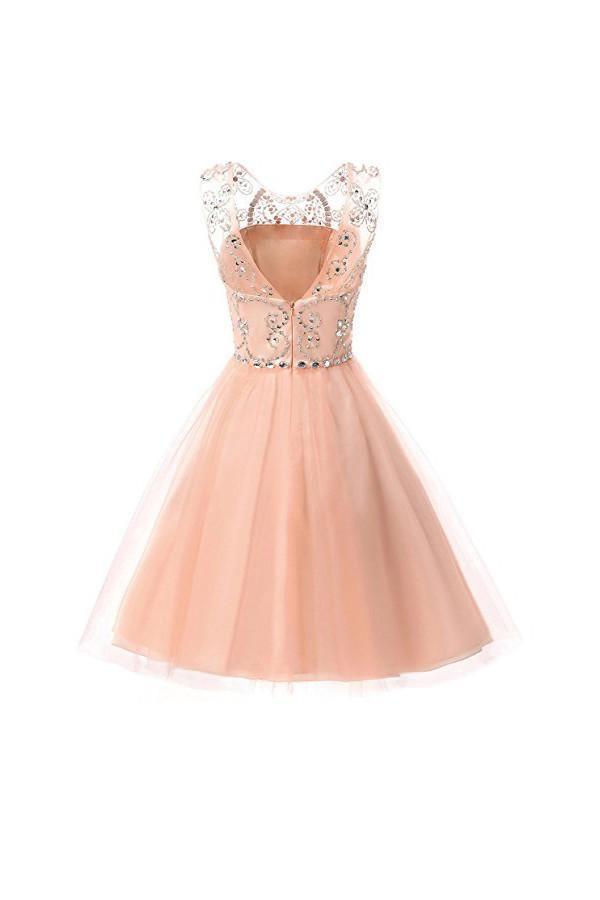 Short Tulle Beading Homecoming Dresses Prom Gowns Party Dresses US2 / Custom Color Short Tulle Beading Homecoming Dresses Prom Gowns Party Dresses US2 / Custom Color