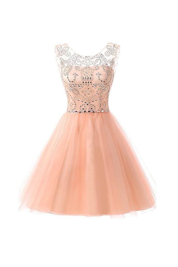Short Tulle Beading Homecoming Dresses Prom Gowns Party Dresses PG076 - Tirdress