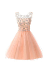 Short Tulle Beading Homecoming Dresses Prom Gowns Party Dresses US2 / Custom Color Short Tulle Beading Homecoming Dresses Prom Gowns Party Dresses US2 / Custom Color