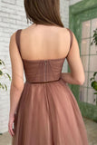 Simple A-line Tea Length Tulle Short Prom Dress Homecoming Dress HD0184 - Tirdress