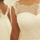 Simple A Line Backless Beach Wedding Dress Ball Gowns WD024 - Tirdress