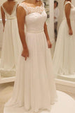 Simple A Line Backless Beach Wedding Dress Ball Gowns WD024