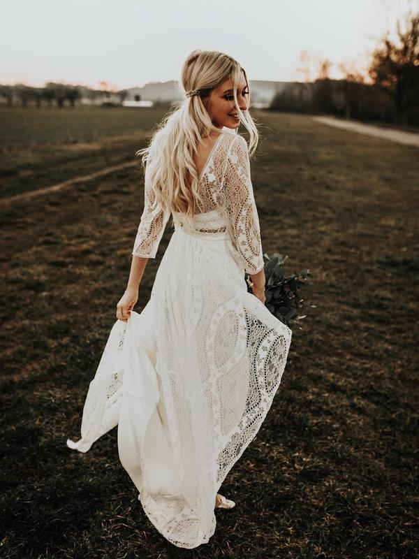 Unique Simple Wedding Dress With Sleeves, off the Shoulder. Casual,  Bohemian and Minimalistic Boho Mermaid Wedding Gown 2023 by Boom Blush. -  Etsy New Zealand | Simple wedding dress with sleeves, Wedding