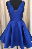Simple Satin Short Prom Dress Lavender Homecoming Dress HD0054 - Tirdress
