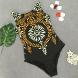 One-piece playsuit Sexy stretch female bodysuit black bikini overall B013 - Tirdress