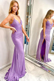 Einfach lila Meerjungfrau-Abendkleid, langes formelles Kleid TP1065