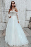 Sleeves Sweetheart A-line Lace Detachable Sleeves Lace Wedding Dress TN287
