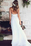 Spaghetti Straps A-Line Wedding Dresses With Lace Appliques WD186 - Tirdress