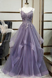 Spaghetti Straps Lace Appliques Long Prom Dresses Evening Dresses TP0903