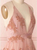 Spaghetti Straps Short Pink Homecoming Dress Criss Cross Back HD0095 - Tirdress