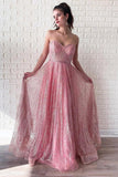 Sparking Sweetheart Long Pink Stunning Prom Dress TP0869