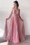 Sparking Sweetheart Long Pink Stunning Prom Dress TP0869 - Tirdress