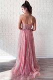 Sparking Sweetheart Long Pink Stunning Prom Dress TP0869 - Tirdress