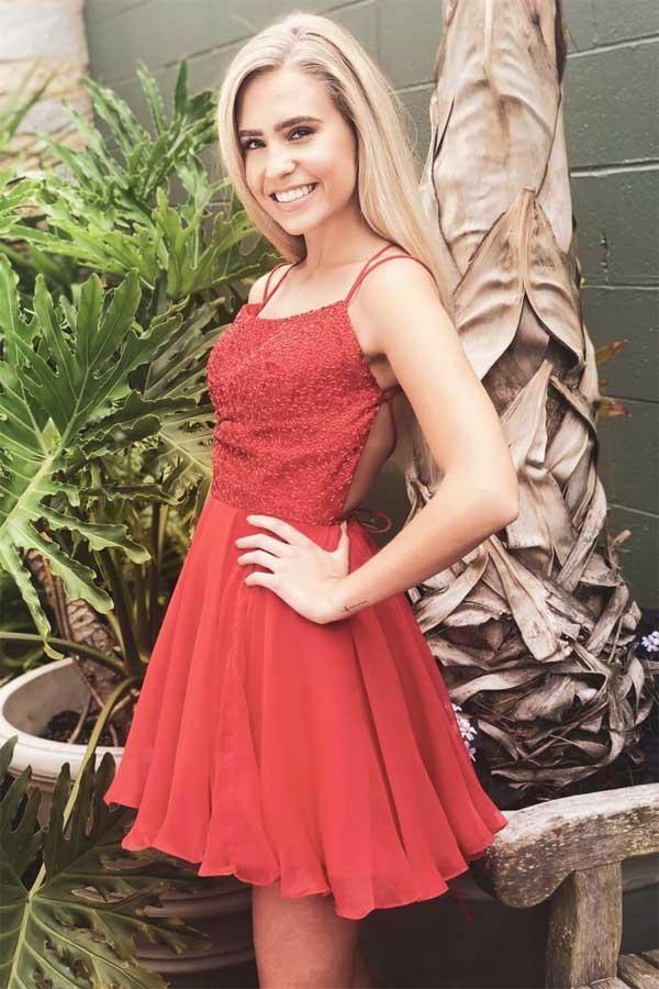 Sparkle Beading Blue Short Prom Dress Homecoming Dress HD0052 - Tirdress