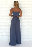 Special Two Piece Straps Long Prom Dress with Slit PG445 - Tirdress