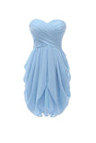 Strapless Chiffon Short Bridesmaid Dresses Prom Gowns PG043