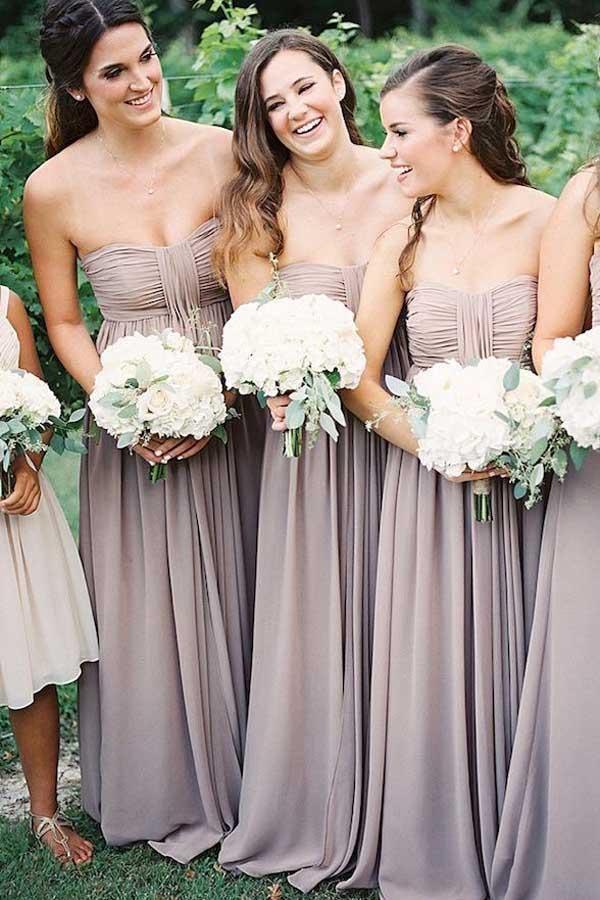 Grey chiffon bridesmaid dresses hot sale