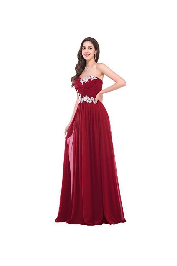 Strapless Long Evening Dress with Appliques Prom Dresses PG276 - Tirdress